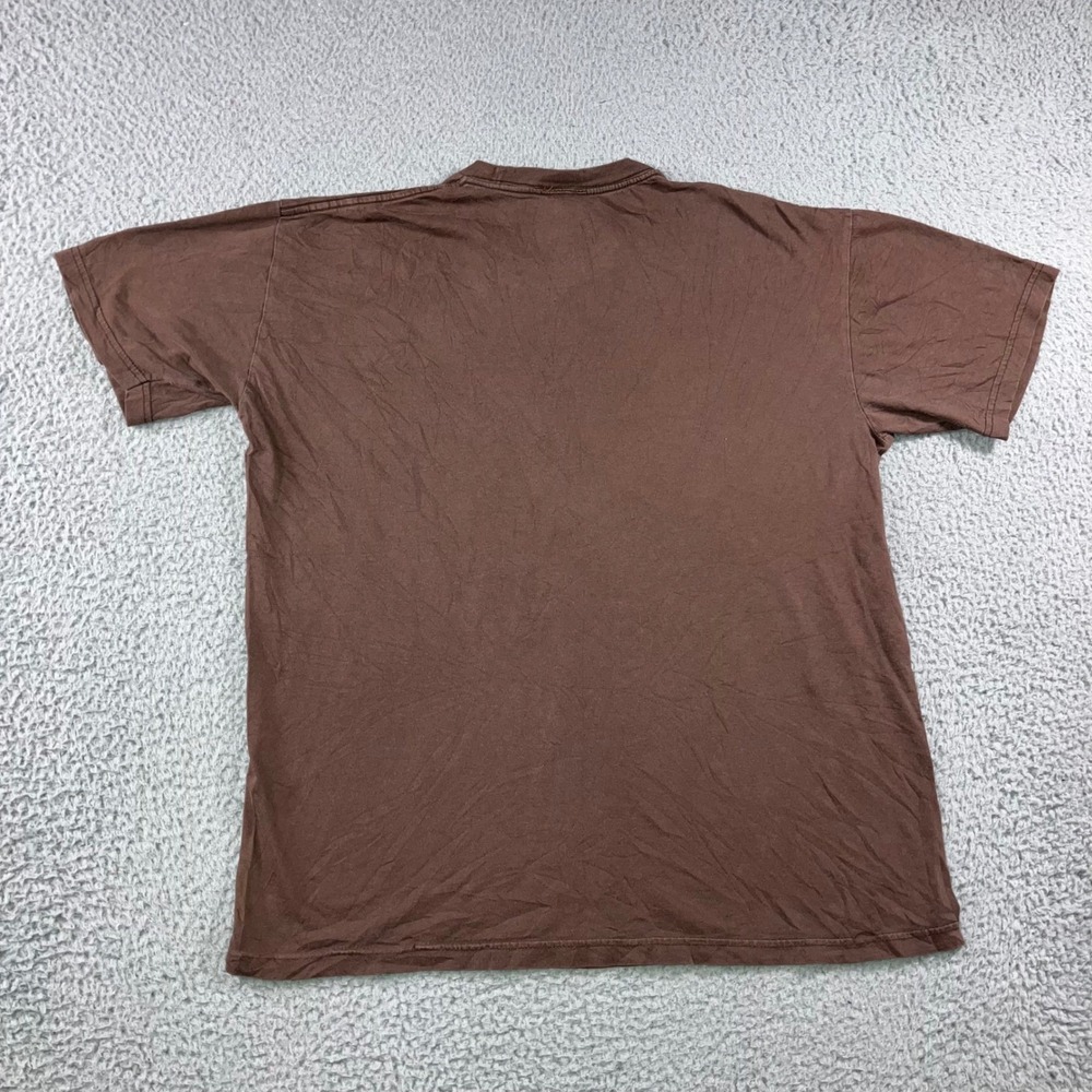 Vtg AC/DC T-Shirt Men L Brown Can't Stop Rock N Roll Graphic Tee 2000s Relaxed - Picture 2 of 9